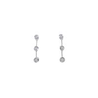 PT スリーストーン ダイヤモンドピアス