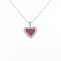 K18WG ハート ルビーネックレス