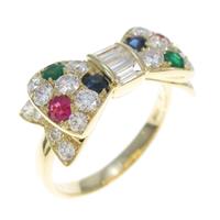 ギメル リボン カラーストーンリング