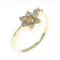 K18YG フラワー ダイヤモンドリング