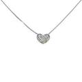 K18WG ハート ダイヤモンドネックレス