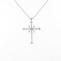 K18WG クロス ダイヤモンドネックレス