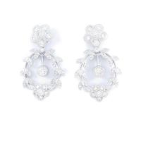 K18WG フラワー ダイヤモンドピアス