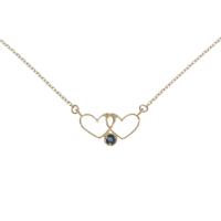 K18YG ハート サファイヤネックレス