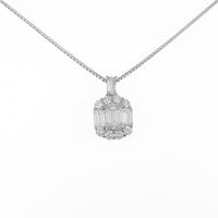 プラチナダイヤモンドネックレス 1．067ct・G・SI1・エメラルドカット