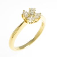 K18YG フラワー ダイヤモンドリング