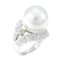 K18WG シロチョウパールリング