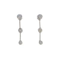 K18WG スリーストーン ダイヤモンドピアス