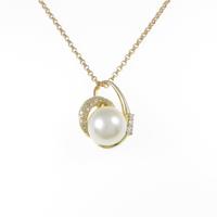 K18YG／750PG シロチョウパールネックレス