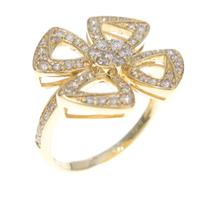 K18YG クローバー ダイヤモンドリング