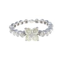 K18WG フラワー ダイヤモンドリング