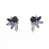 K18WG／K14WG カラーストーンイヤリング