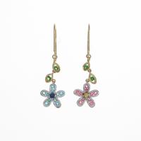 K18YG／K18WG カラーストーンピアス