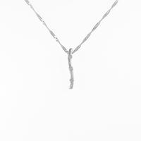 K18WG スリーストーン ダイヤモンドネックレス