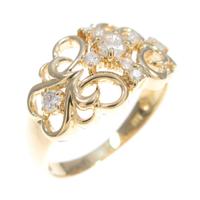 K18YG クロス ダイヤモンドリング