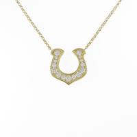K18YG ホースシュー ダイヤモンドネックレス