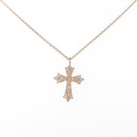 K18PG クロス ダイヤモンドネックレス