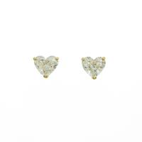 【リメイク】K18YG／ST ダイヤモンドピアス 0．851ct・0．874ct・I?J・SI2・ハートシェイプ