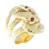 K18YG スネーク ルビーリング