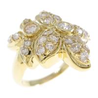 K18YG フラワー ダイヤモンドリング