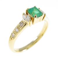 K18YG エメラルドリング