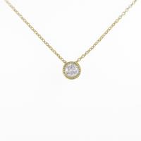 K18YG ソリティア ダイヤモンドネックレス