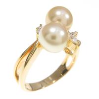 K18YG アコヤパールリング