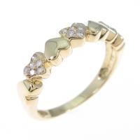 K18YG ハート ダイヤモンドリング