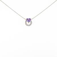 K18YG ハート アメジストネックレス