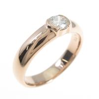 K18PG ソリティア ダイヤモンドリング