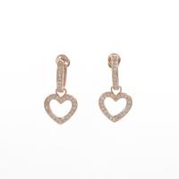 K18PG ハート ダイヤモンドイヤリング