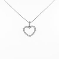750WG／K18WG ハート ダイヤモンドネックレス