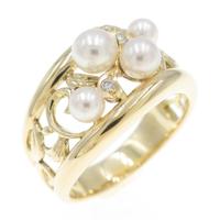 K18YG アコヤパールリング