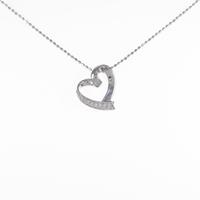 K18WG ハート ダイヤモンドネックレス