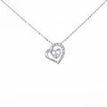 K10WG ハート ダイヤモンドネックレス