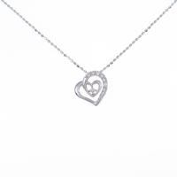 K10WG ハート ダイヤモンドネックレス
