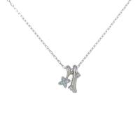 K18WG フラワー ダイヤモンドネックレス