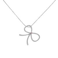 K18WG／PT リボン ピンクサファイヤネックレス