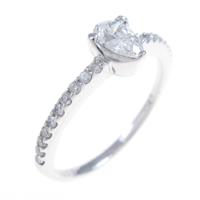 K18WG ダイヤモンドリング 0．304ct・F・SI2・ペアシェイプ