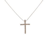 K18PG クロス ダイヤモンドネックレス