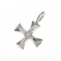 K18WG クロス ダイヤモンドペンダント
