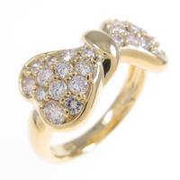 K18YG リボン パヴェ ダイヤモンドリング