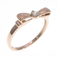 K18PG リボン ダイヤモンドリング