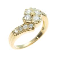 K18YG フラワー ダイヤモンドリング