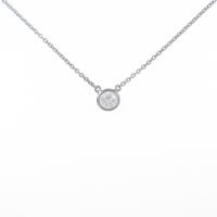 K18WG ソリティア ダイヤモンドネックレス