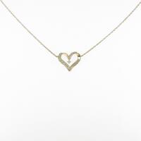 K18YG ハート ダイヤモンドネックレス