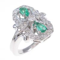 K18WG エメラルドリング