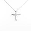 K18WG クロス ダイヤモンドネックレス