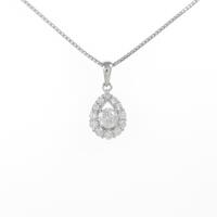 K18WG ダイヤモンドネックレス 0．297ct・F・SI2・GOOD