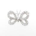 750WG バタフライ ダイヤモンドブローチ